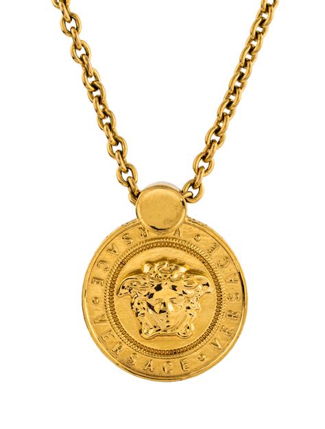 Versace Goldtone Medusa Head Pendant Necklace 